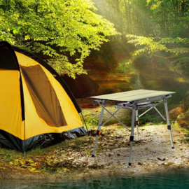 Aluminium campingtafel - vouwbaar | hoogte verstelbaar - 90x53cm