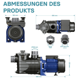 Zwembadpomp | filterpomp 10800l/u - 180W