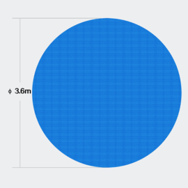 Zwembadfolie zonnefolie rond Ø 3,6m - blauw 140μ - extra dik