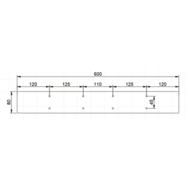 Tafelpoten / frame zwart 60 x 72 cm - gecoat staal