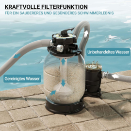Zwembad zandfilter  21,5kg + zwembadpomp 6000l/u - 260W