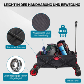 Bolderkar | handkar | opvouwbaar | laadgewicht 80kg