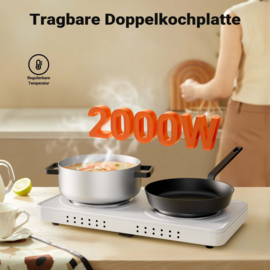 Dubbele elektrische kookplaat kookstel camping / caravan - 2000w