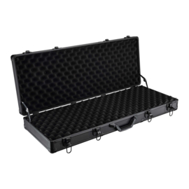 Wapenkoffer pistoolkoffer zwart | noppenfolie | 4 sloten - 84 x 34,5 x 11,7 cm