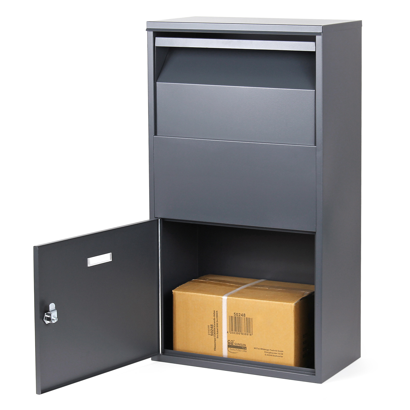Pakket box grijs  - 410 x 220 x 750 mm / Pakketbrievenbus - staand