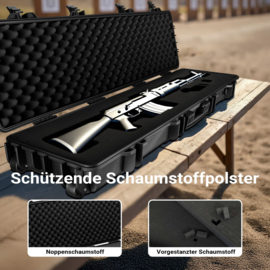 Wapenkoffer | geweerkoffer - 137,8 x 38,3 x 17,5 cm | schuimvulling | wielen