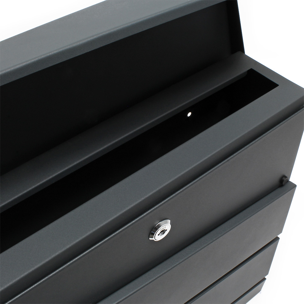 Moderne design brievenbus antraciet  - 370 x 105 x 370 mm