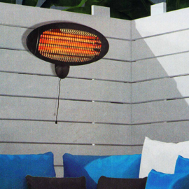 Infrarood stralingsverwarmer 2000W terras - wandmontage  & 3 verwarmingsniveaus