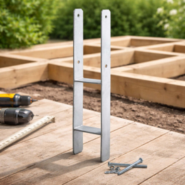 H-anker paaldrager | paalhouder 91 x 600 mm | verzinkt