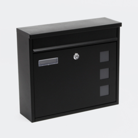 Design brievenbus zwart - afsluitbaar /  36 x 32 x 11,5 cm