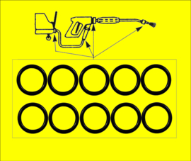 10x O ringen dichting set voor Karcher / 2.880-990.0