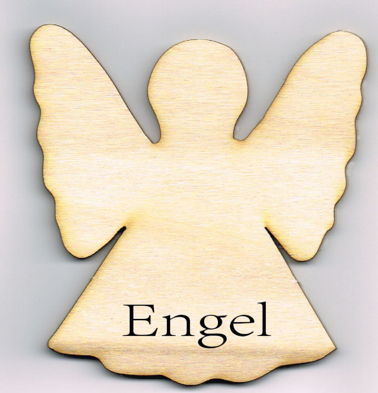 Houten Engel van 10 * 9,5 cm Populierenhout 4 mm Onbewerkt Hout