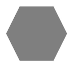 Hexagon Monocolores Gris 22,5x25,9cm