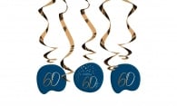 Hangdecoratie Elegant True Blue 60 jaar 5stuks