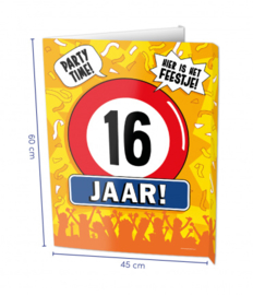 Raambord 16 jaar (Window sign)