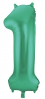 Groen Metallic Mat Folie Ballon Nummer 1-86 cm