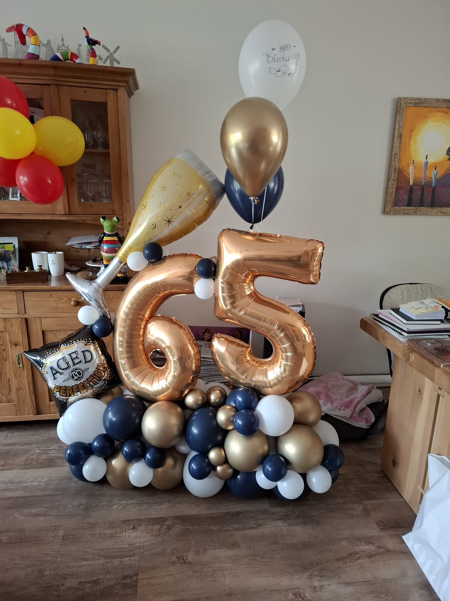 cijfers ballonbouquet fles