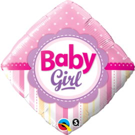Baby Girl Dots and Stripes Foil Balloon, 46cm artnr:14400