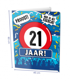 Raambord 21 jaar (Window sign)