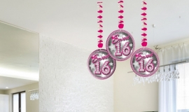 Hangdecoratie Sweet 16 /3st