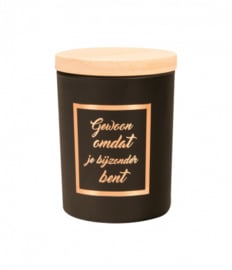 Geurkaars rose/black - Gewoon bijzonder