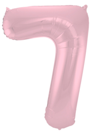 Cijfer 7  pastel roze 86cm