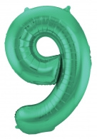 Groen Metallic Mat Folie Ballon Nummer 9-86 cm