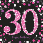 Servetten Sparkling Pink 30 jaar
