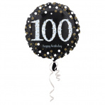 folieballon 100 jaar 43 cm  Sparkling Gold (wordt leeg geleverd)