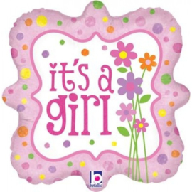 It's A Girl Flowers Holographic -45cm  Artnr: 36205