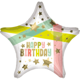 Happy Birthday Gold Stars and Colors