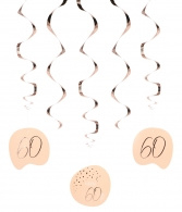 Hangdecoratie Elegant Blush 60 jaar 5 stuks