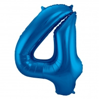 Cijfer 4 Blauw 86 cm