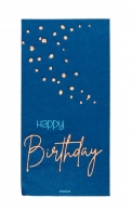 Servetten Happy Birthday elegant true blue