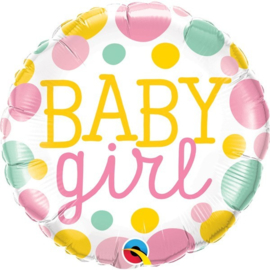 Baby Girl Dots - Q18"/45cm (1 Stuk) Artikelnummer: 55388