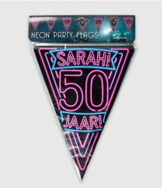 Vlaggenlijn, Slinger Neon Sarah 50 Jaar /6 Mtr