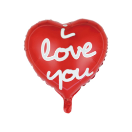 I Love You folieballon 46cm rood