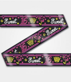 Afzetlint Sweet 16 jaar Neon