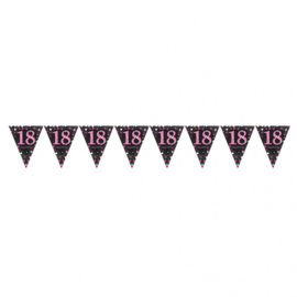Vlaggenlijn, Slinger Sparkling Pink 18 / 4mtr