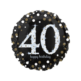 40th Birthday Black & Gold 81cm