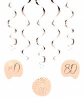 Hangdecoratie Elegant Blush 80 jaar 5 stuks