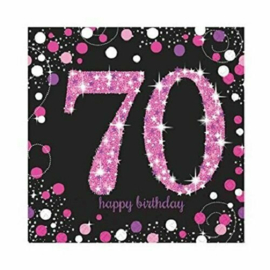 Servetten Sparkling Pink 70 jaar