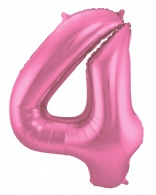 Roze Metallic Mat Folie Ballon Nummer 4-86 cm