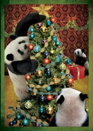 Kerst kadokaartje - Panda