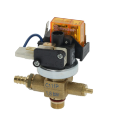 Pressure switch 1/4" incl. empty and safety valve and relais