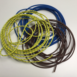 Kabel blauw 2,5 mm glas/silicone 25 cm