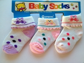 Babysokjes model C set van 3 paar van 0 tot 12 mnd