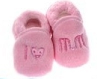 Soft Touch baby slofje I love mum roze -  mt 6/12 mnd