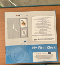 Klok - My First Clock houtkleur met ruimte voor foto en gipsafdruk hand of voet