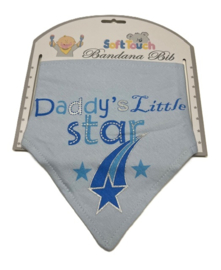 Baby bandana kwijl slabber Daddy's little star blauw